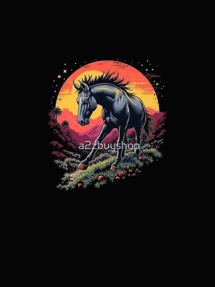 Retro Style Horse by a2zbuyshop Unisex , , , Long Sleeve Tee