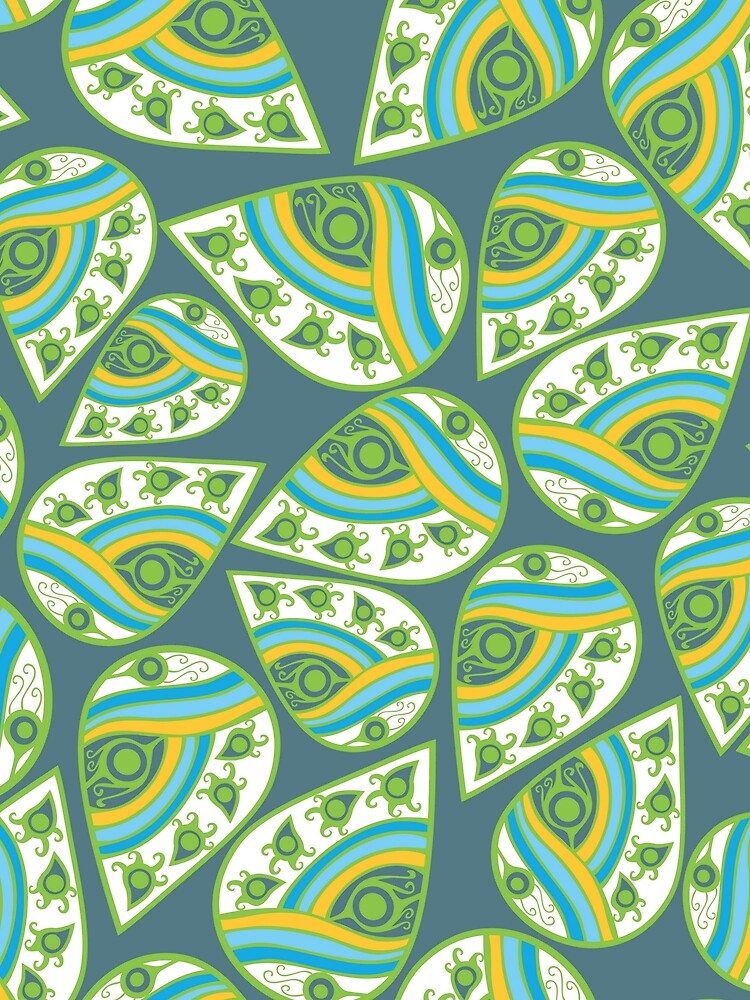 Gorgeous Retro Paisley Pattern by pugmom4 Unisex , , , Long Sleeve Tee