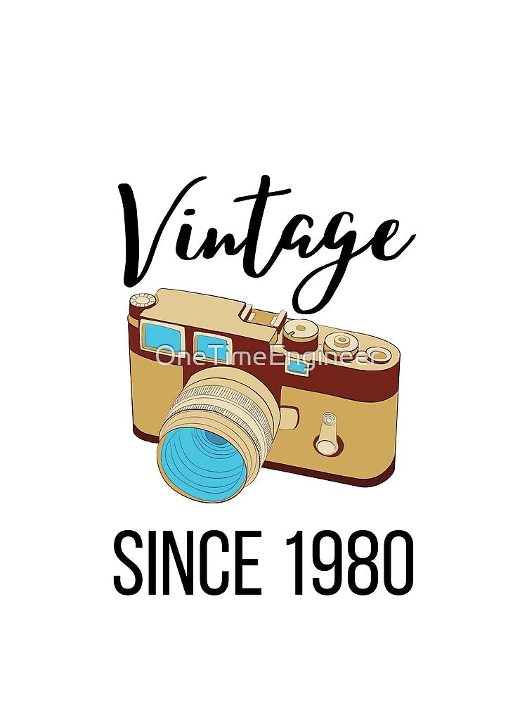 Retro Camera since 1980 by OneTimeEngineer Unisex , , , Long Sleeve Tee