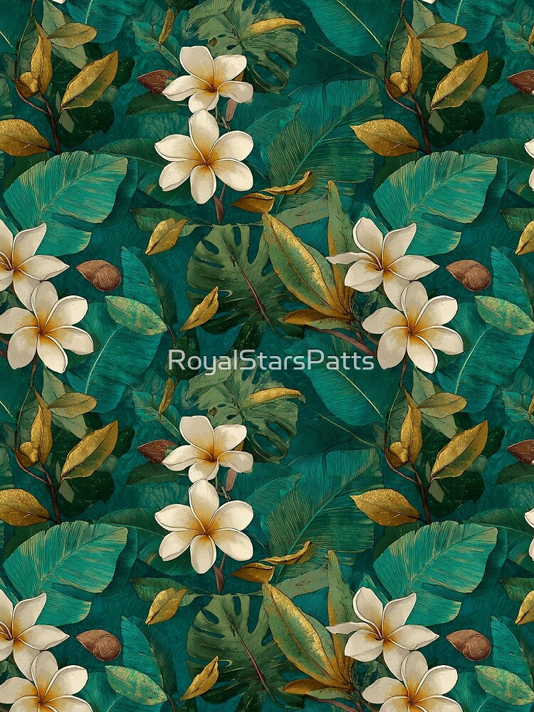 Exotic Tropical Floral Texture - Flower Garden Pattern - Dad Fathers Day Gifts by RoyalStarsPatts