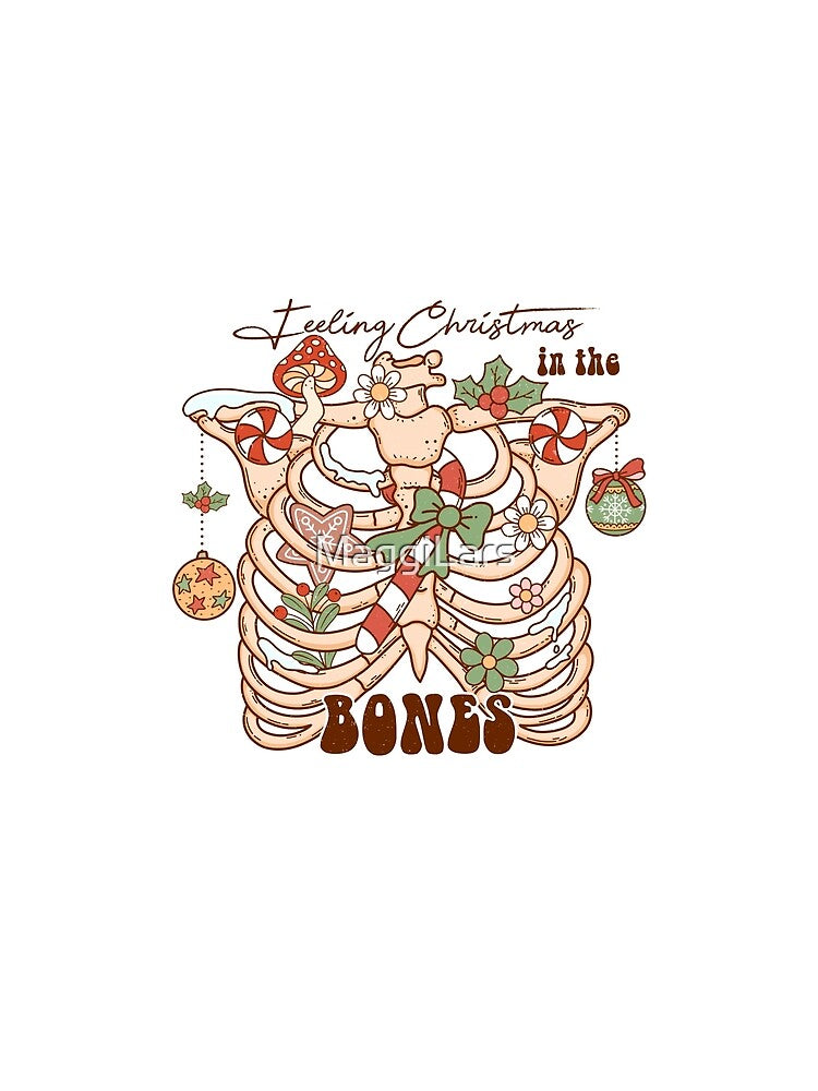 Retro funny Christmas feeling christmas in the bones by MaggiLars Unisex , , , Long Sleeve Tee