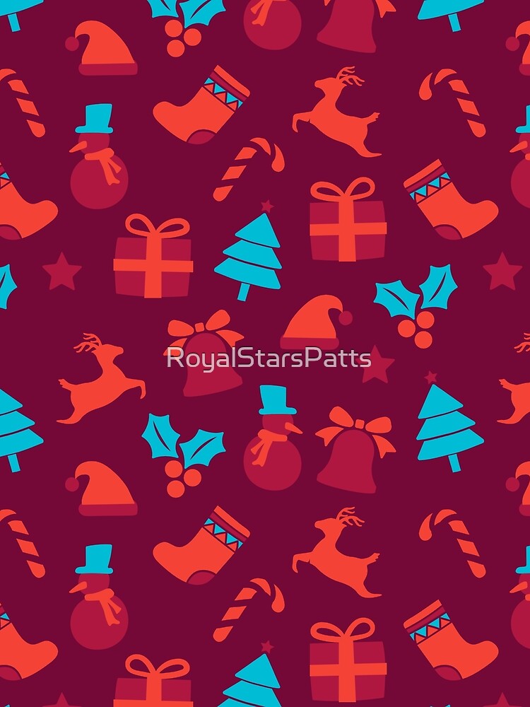 Vintage Red Bells Funny Christmas  Xmas Pattern    - Anniversary Gifts For Him by RoyalStarsPatts