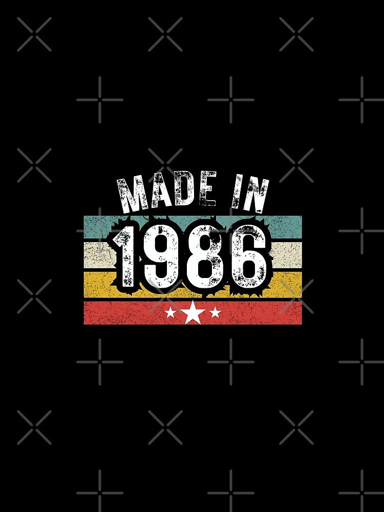 Made in 1986” retro sunset design by PrintHorizonD Unisex , , , Long Sleeve Tee