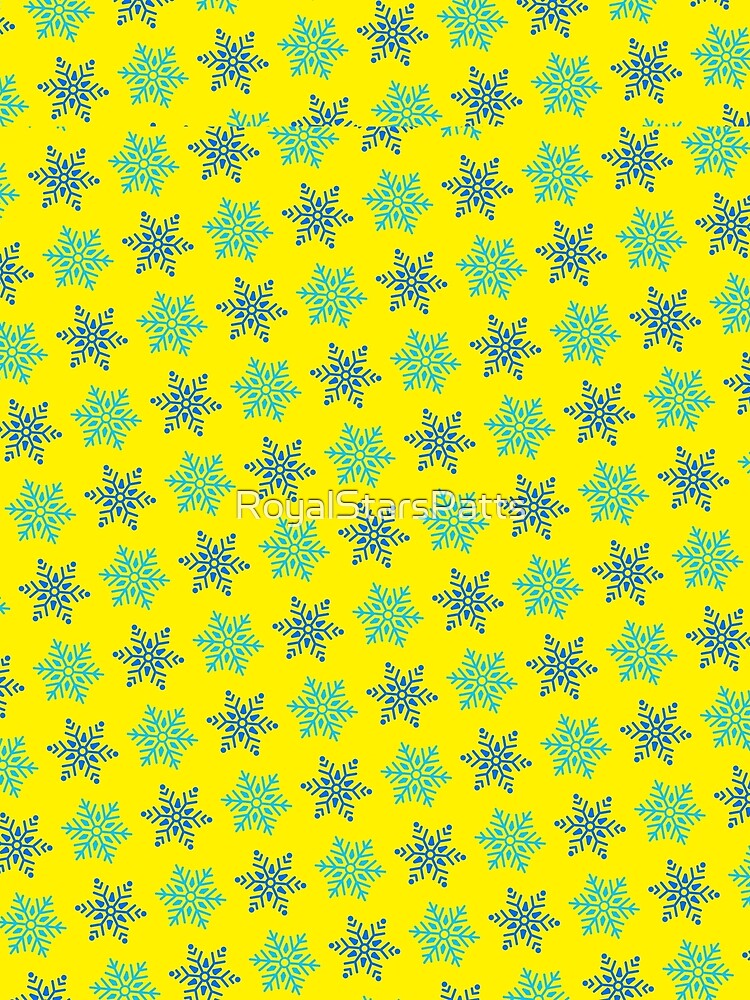 Yellow Mid Century Snowflake Happy Holiday Xmas Pattern  - Best Gifts For Dad by RoyalStarsPatts