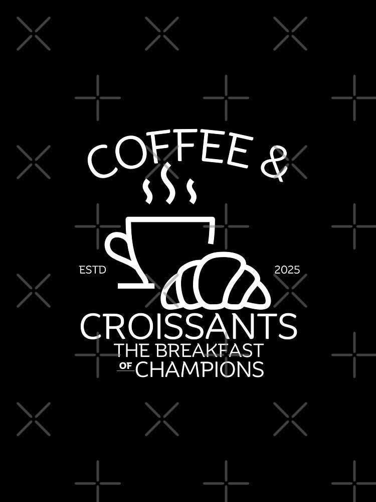 Coffee and croissants meal by Peerless-Prime Unisex , , , Long Sleeve Tee