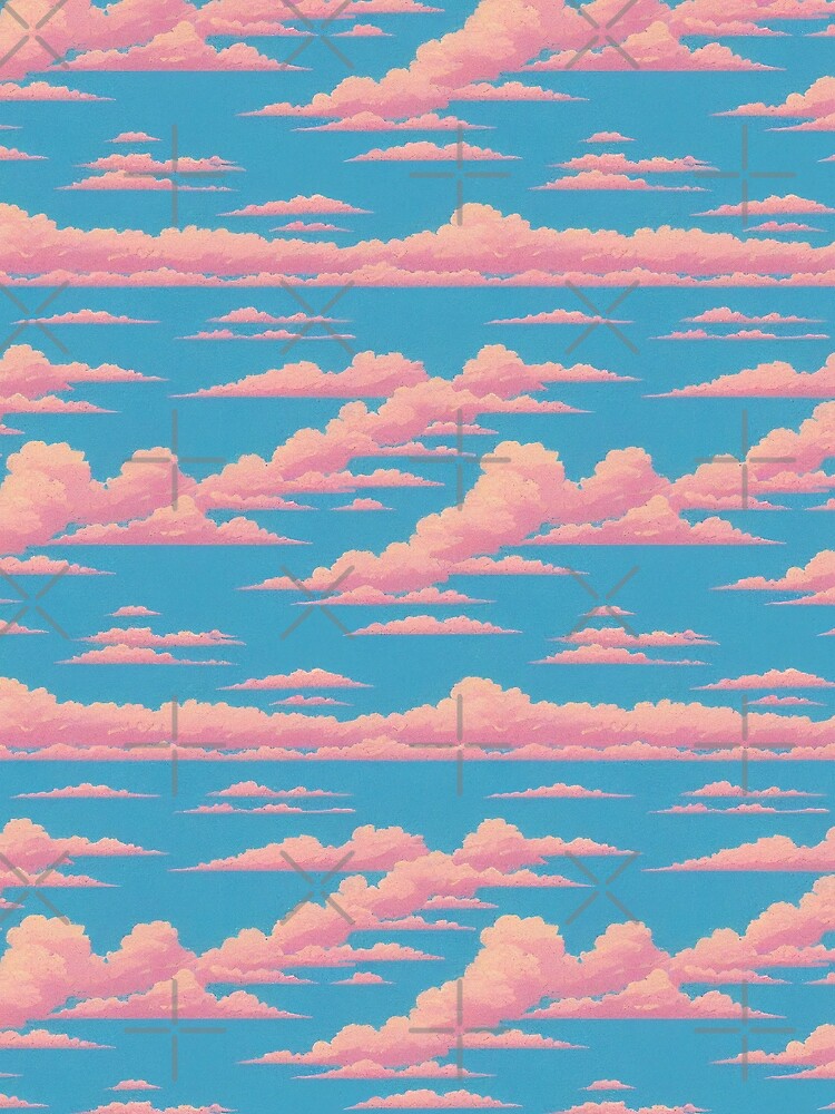 Vaporwave Vintage Clouds by Anagolay Unisex , , , Long Sleeve Tee