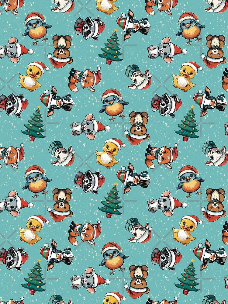 Christmas Baby Animals in Santa Hats by She Wears Flannel