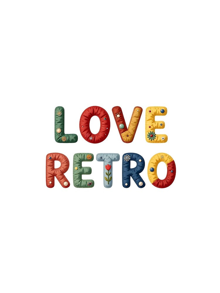 LOVE RETRO - IN COLORFUL FAUX LETTERING by AlexOBrienArt Unisex , , , Long Sleeve Tee