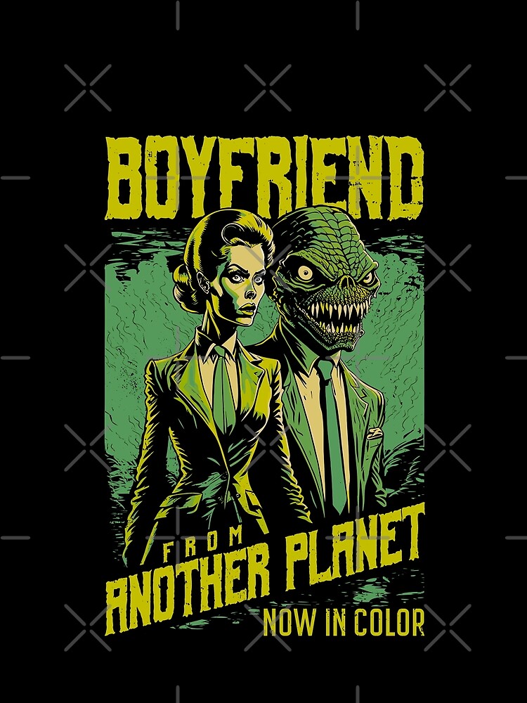 Retro Horror Movie Poster Funny Alien Boyfriend Halloween by GrandeDuc