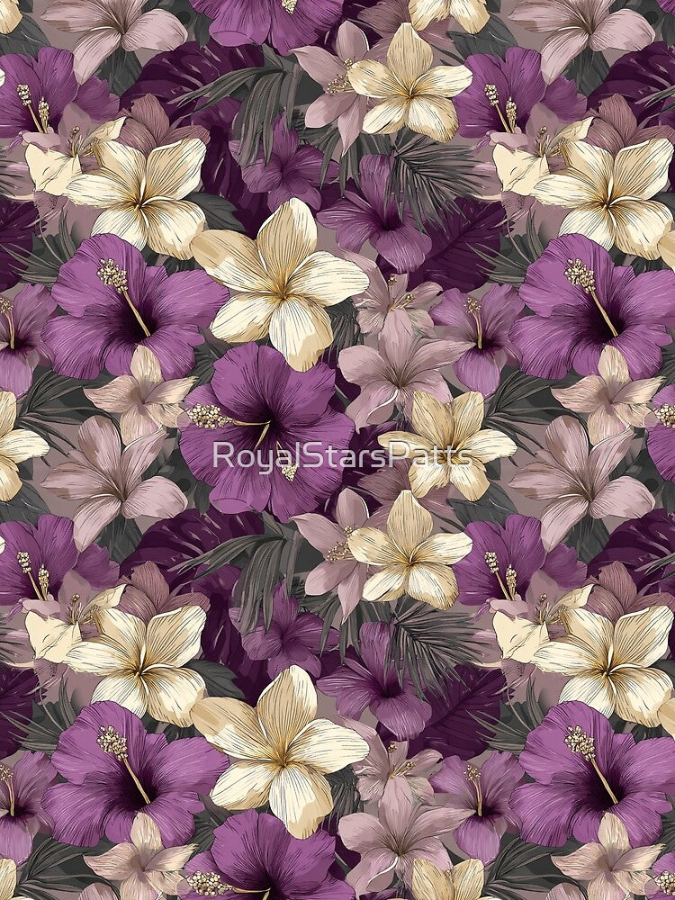 Petaled Tropical Floral Texture - Birth Flower Motif - Sympathy Gifts by RoyalStarsPatts