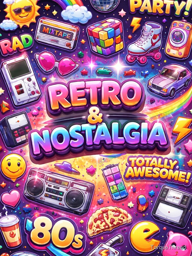 Retro & Nostalgia 80s Pop Culture Neon Art by TorqueThread Unisex , , , Long Sleeve Tee