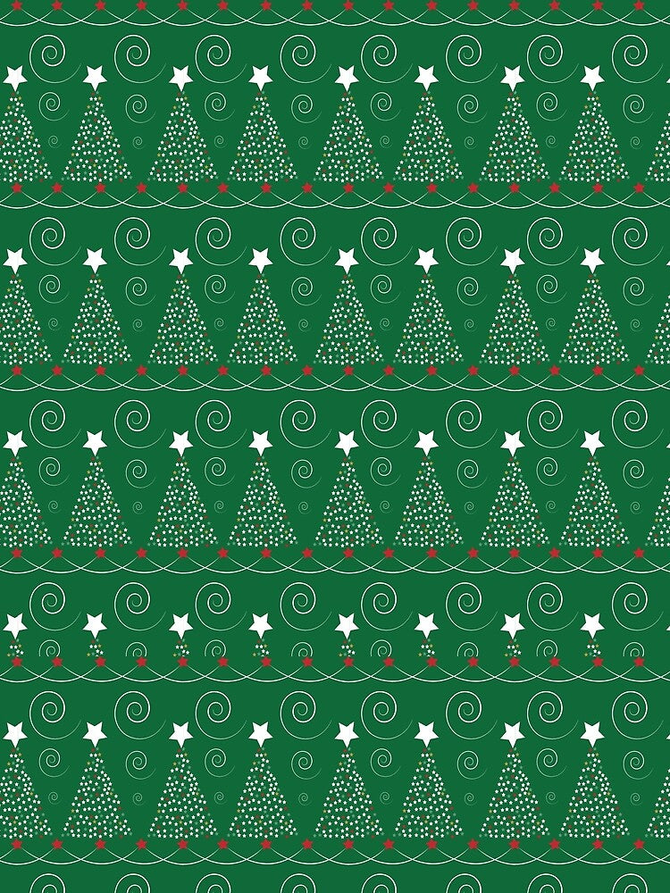 Christmas tree pattern, green background by bemenmaher