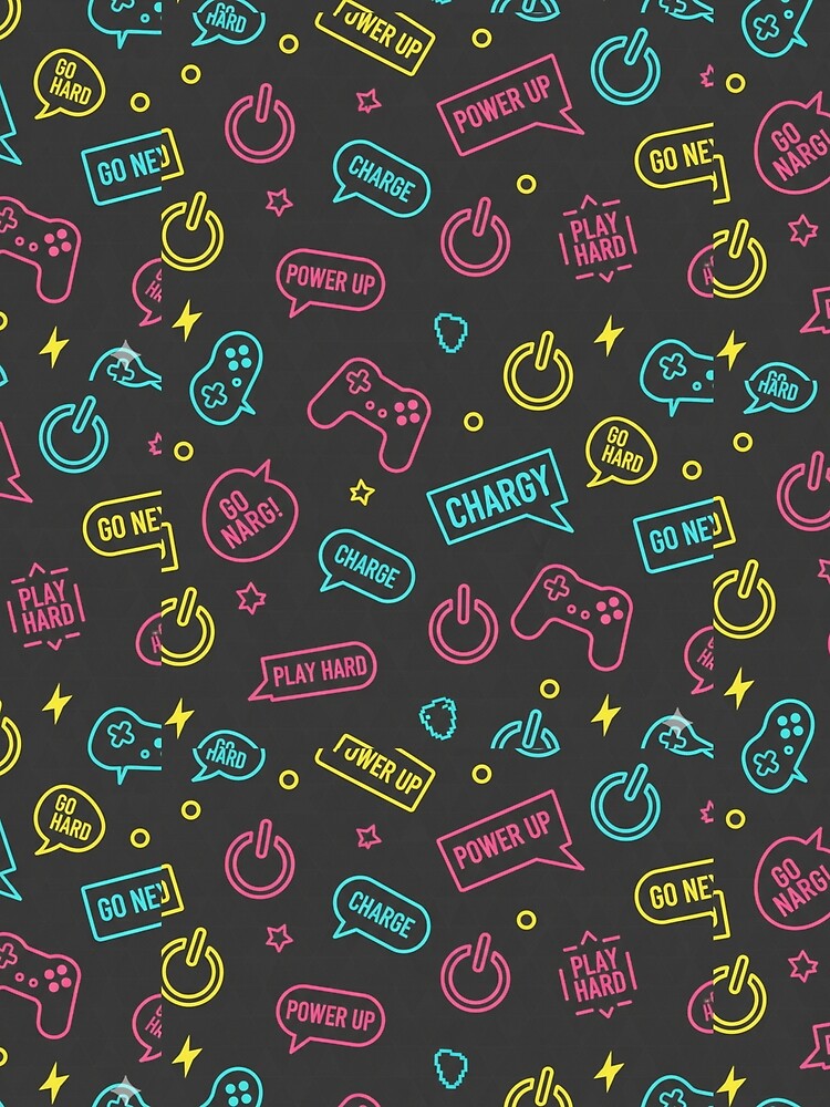 Retro Gaming Energy Pattern by StickVerse by Owais Unisex , , , Long Sleeve Tee
