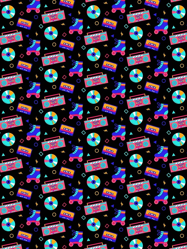 Retro Neon 90s pattern - Apparel design by TheArtistOf2022 Unisex , , , Long Sleeve Tee