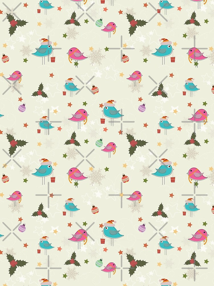 Cute Holiday Birds Pattern by ForFunDesigns