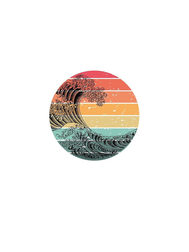 retro ocean waves by Luisshopp Unisex , , , Long Sleeve Tee