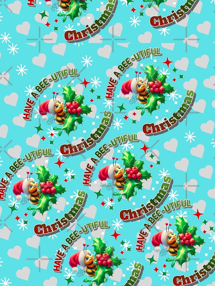 Have a Bee-utiful Christmas – Cute Bee Pattern, Festive Holiday Seamless Design by HopeAndHustle