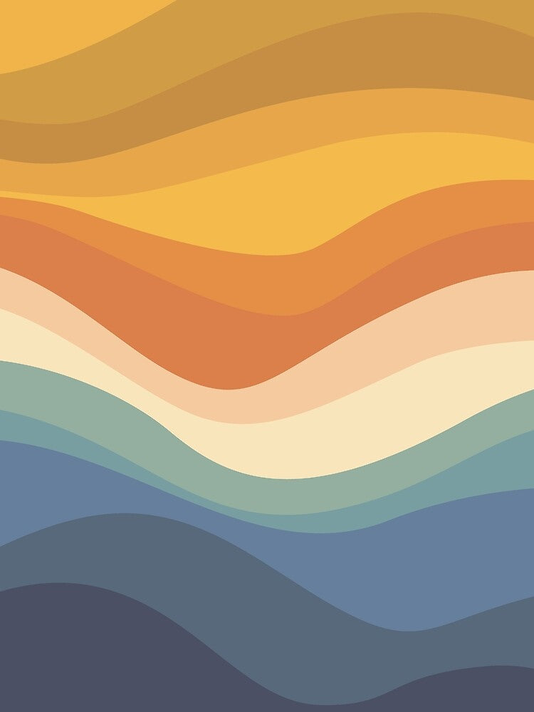 retro sunset pattern by printguys Unisex , , , Long Sleeve Tee