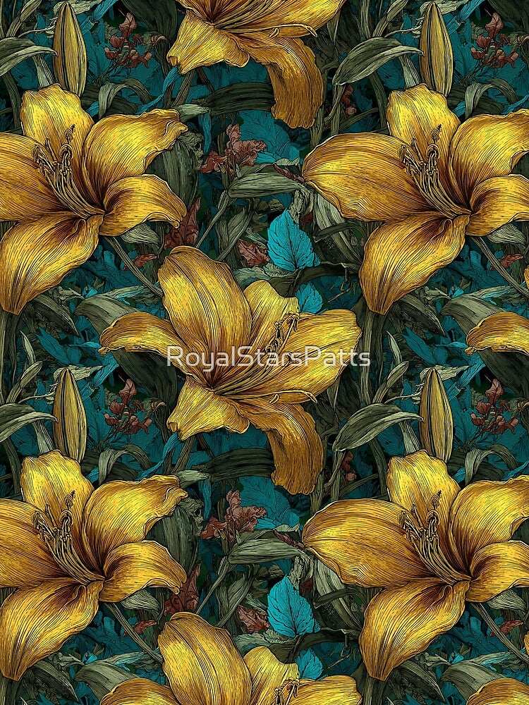 Minimalistic Lilies Floral - Flower Bouquet Pattern - Valentine'S Day Gifts by RoyalStarsPatts