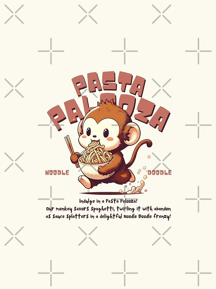 Monkey savor spaghetti by Peerless-Prime Unisex , , , Long Sleeve Tee