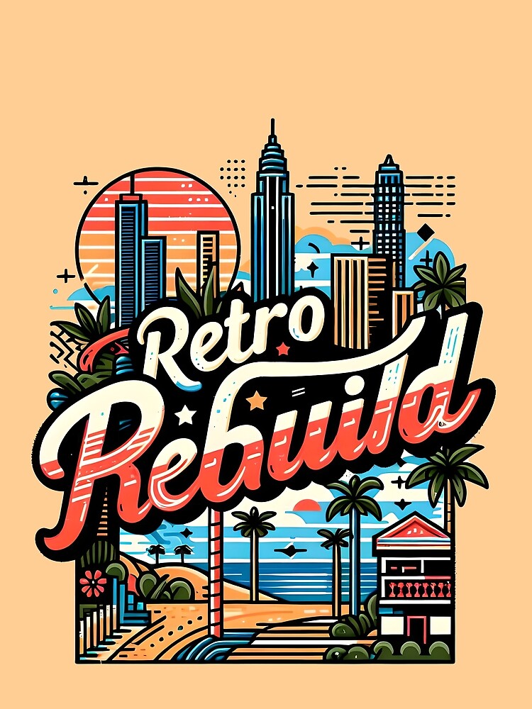 Retro Rebuild, typography, retro by maxmaj Unisex , , , Long Sleeve Tee