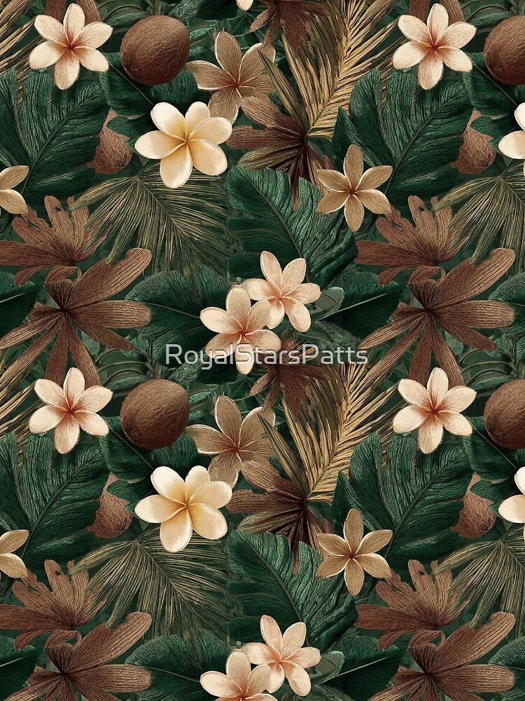 Fresh Tropical Flower Print - Botanical Garden Pattern - Gifts For Grandma by RoyalStarsPatts