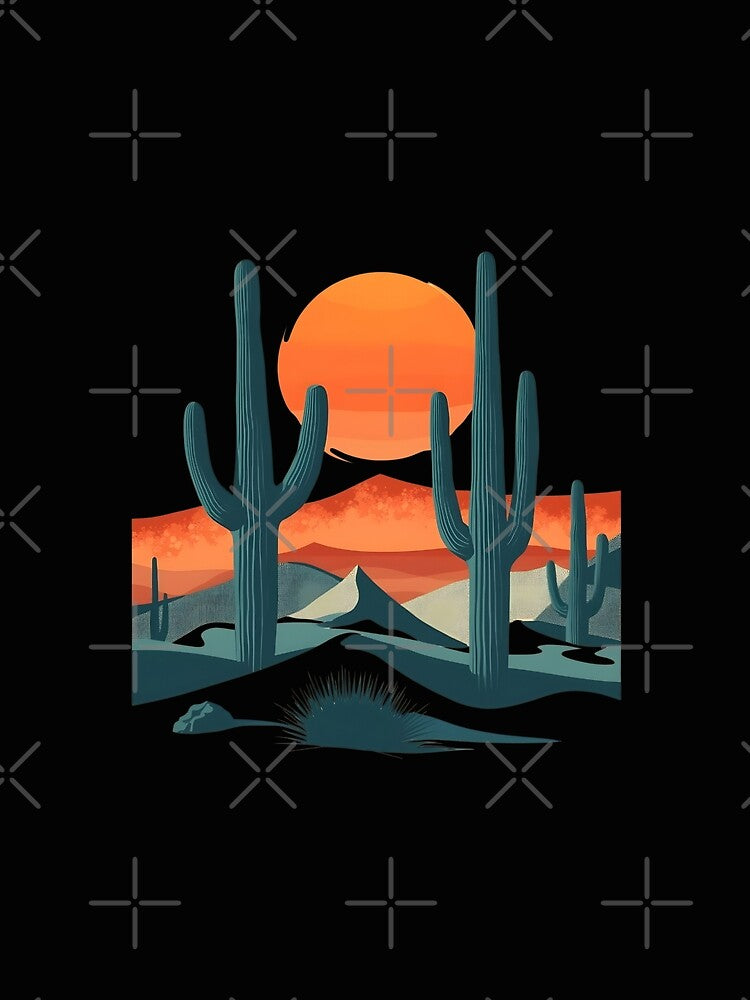 Retro Desert Dream by VibeTCreations Unisex , , , Long Sleeve Tee