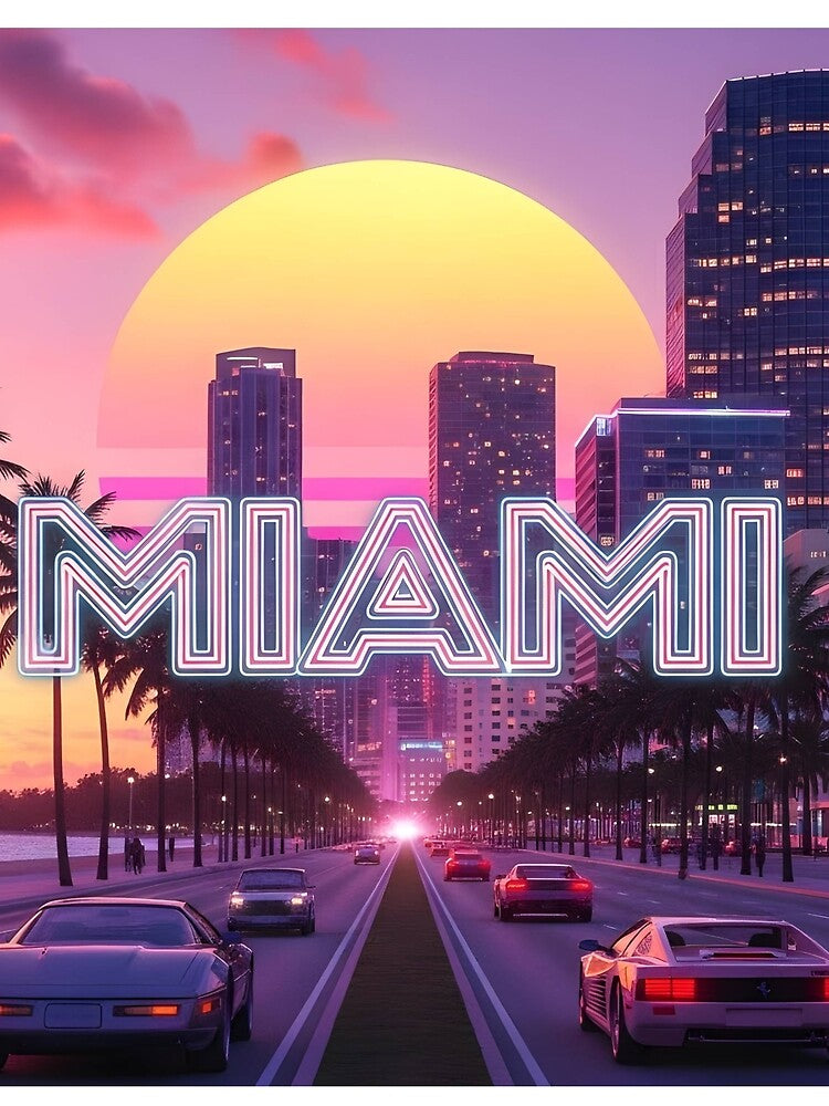 Miami retro by RadiantGraphics Unisex , , , Long Sleeve Tee