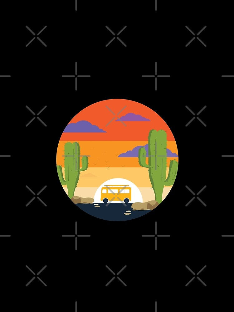 retro cactus sunset by LeMaya80 Unisex , , , Long Sleeve Tee