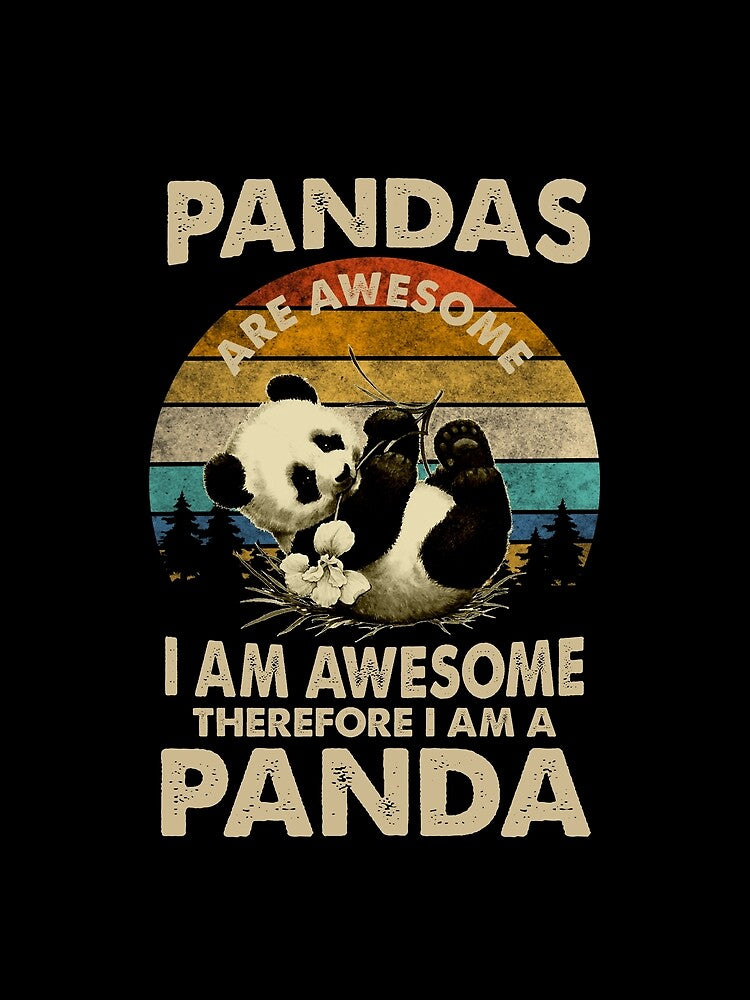 Retro Awesome Panda by spellmadebylee Unisex , , , Long Sleeve Tee