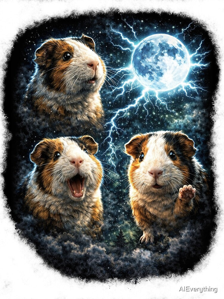 Retro Style Guinea Pig by AIEverything Unisex , , , Long Sleeve Tee