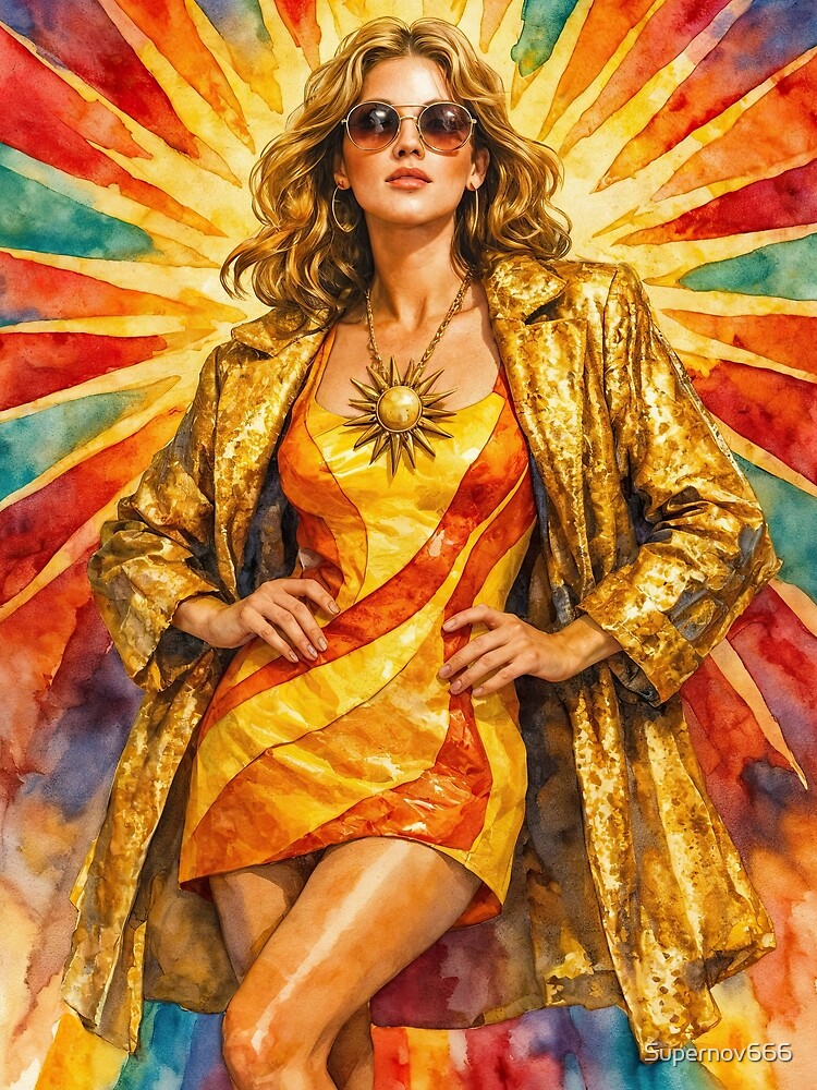 Solar Style – Psychedelic Radiance Retro by ForeverPrintsOK Unisex , , , Long Sleeve Tee