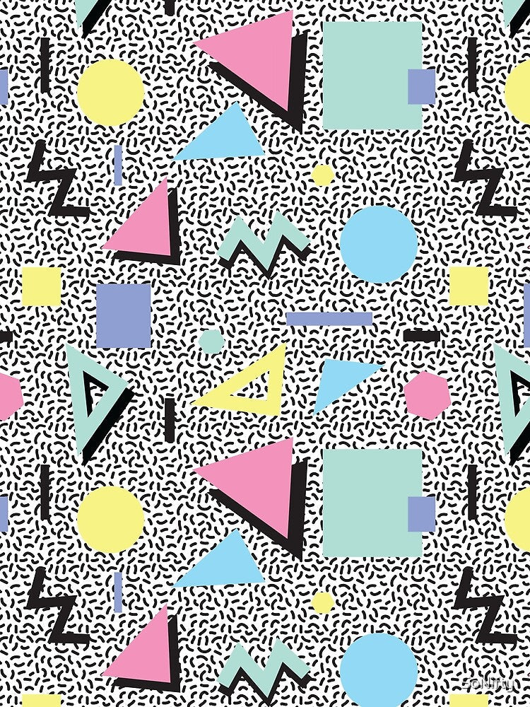 Eighties Memphis Pattern Design by SoNifty Unisex , , , Long Sleeve Tee