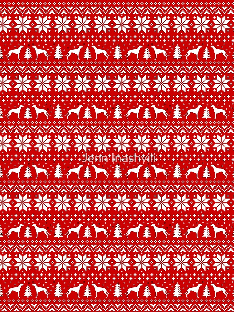 Greyhound Silhouettes Christmas Sweater Pattern by Jenn Inashvili