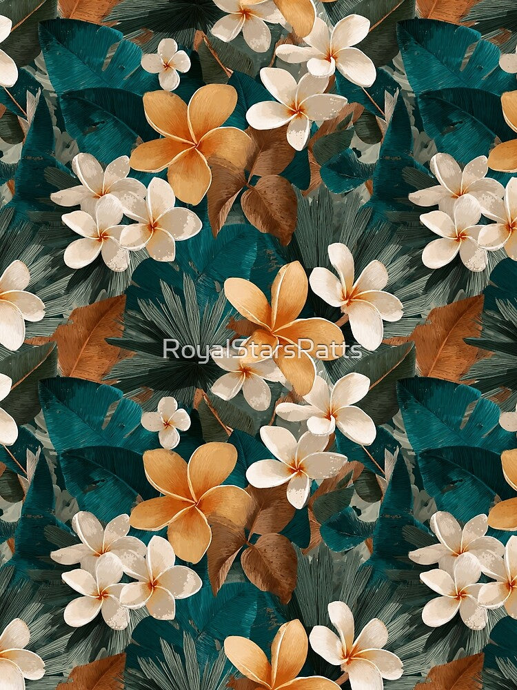 Bold Tropical Flower - Birth Flower Pattern - Birthday Gifts For Him by RoyalStarsPatts Unisex , , , Long Sleeve Tee