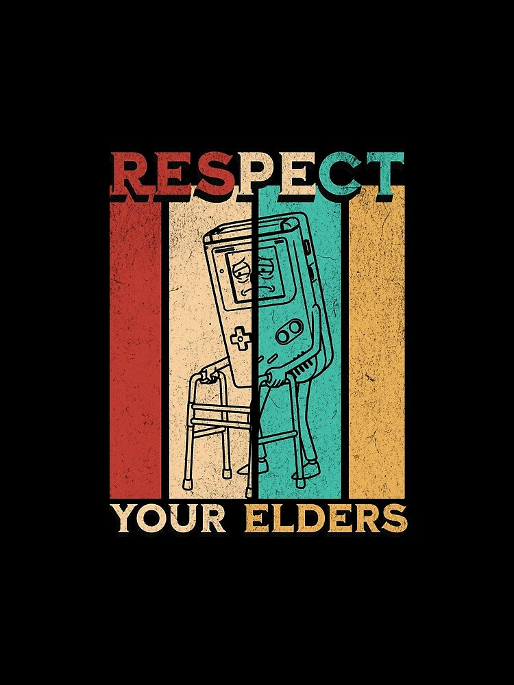 Retro Vintage Respect Your Elders Gamer Gaming Console by UniTeeCo Unisex , , , Long Sleeve Tee