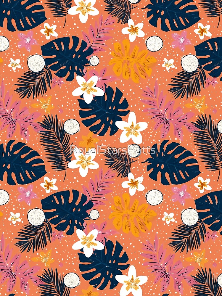 Charming Tropical Flower Print - Flower Garden Pattern - Anniversary Gift Ideas by RoyalStarsPatts