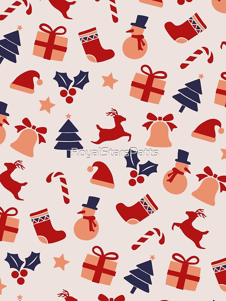 Beautiful Santa Claus Elf Happy Holiday Xmas Pattern    - One Year Anniversary Gifts by RoyalStarsPatts