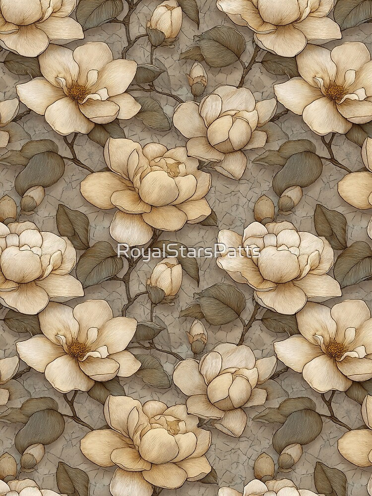 Cute Gardenias Print - Birth Flower Pattern - Birthday Gifts For Boyfriend by RoyalStarsPatts