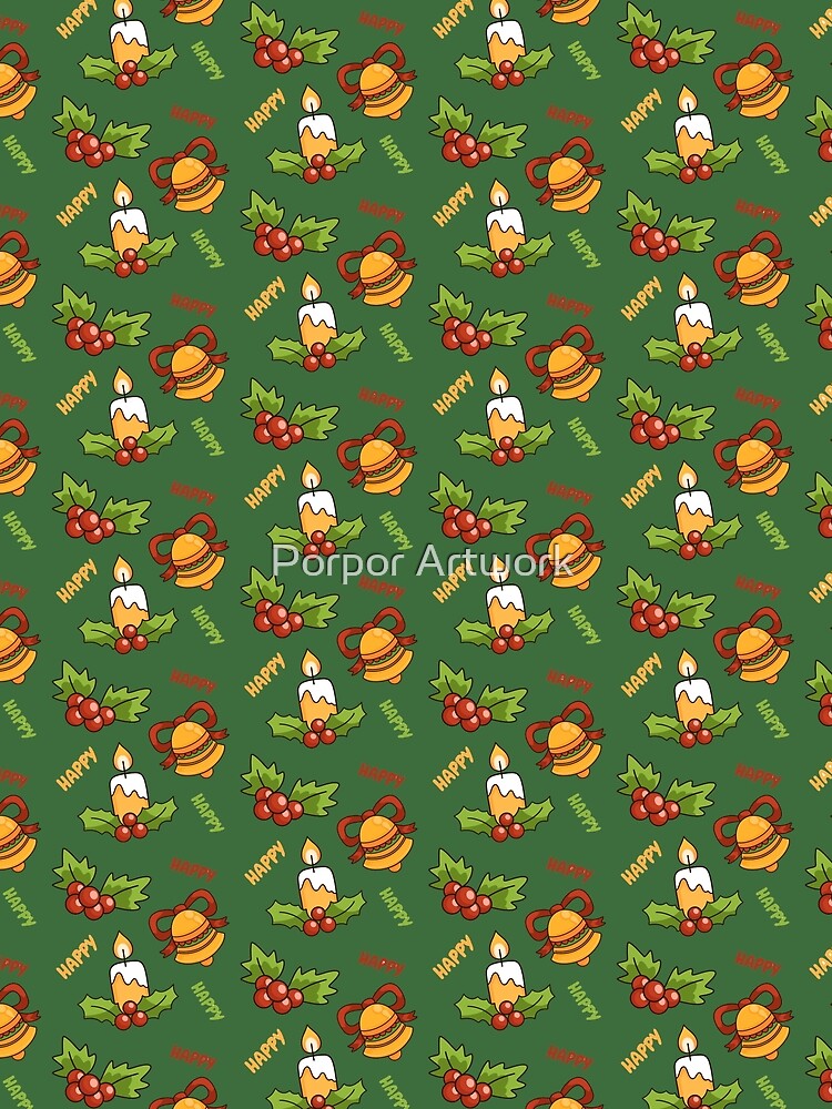 Cute Christmas Holiday Pattern Design by Porpor Artwork