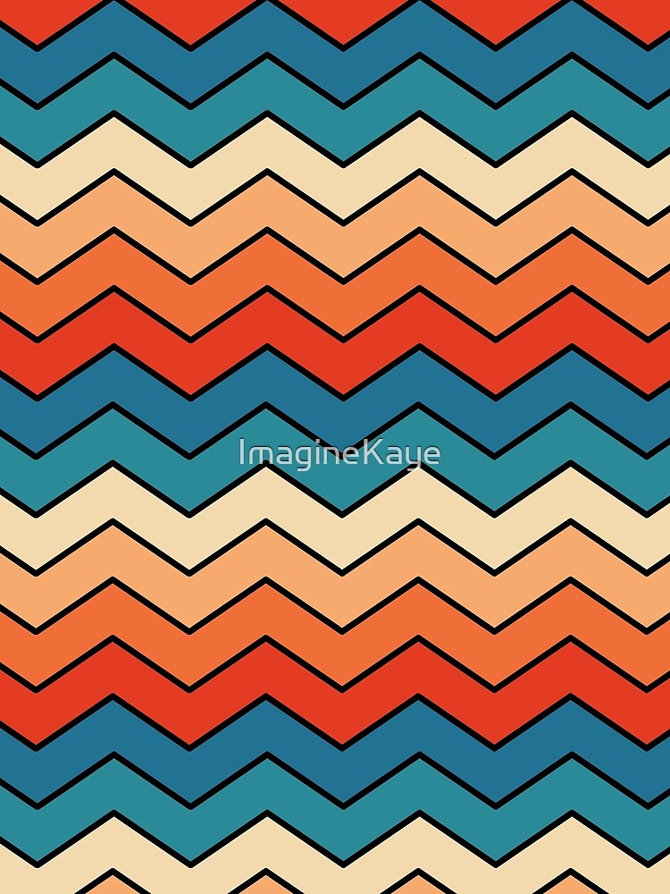 retro zigzag by ImagineKaye Unisex , , , Long Sleeve Tee