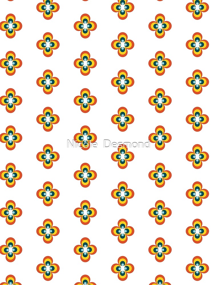 retro circle pattern by Nicole Desmond Unisex , , , Long Sleeve Tee
