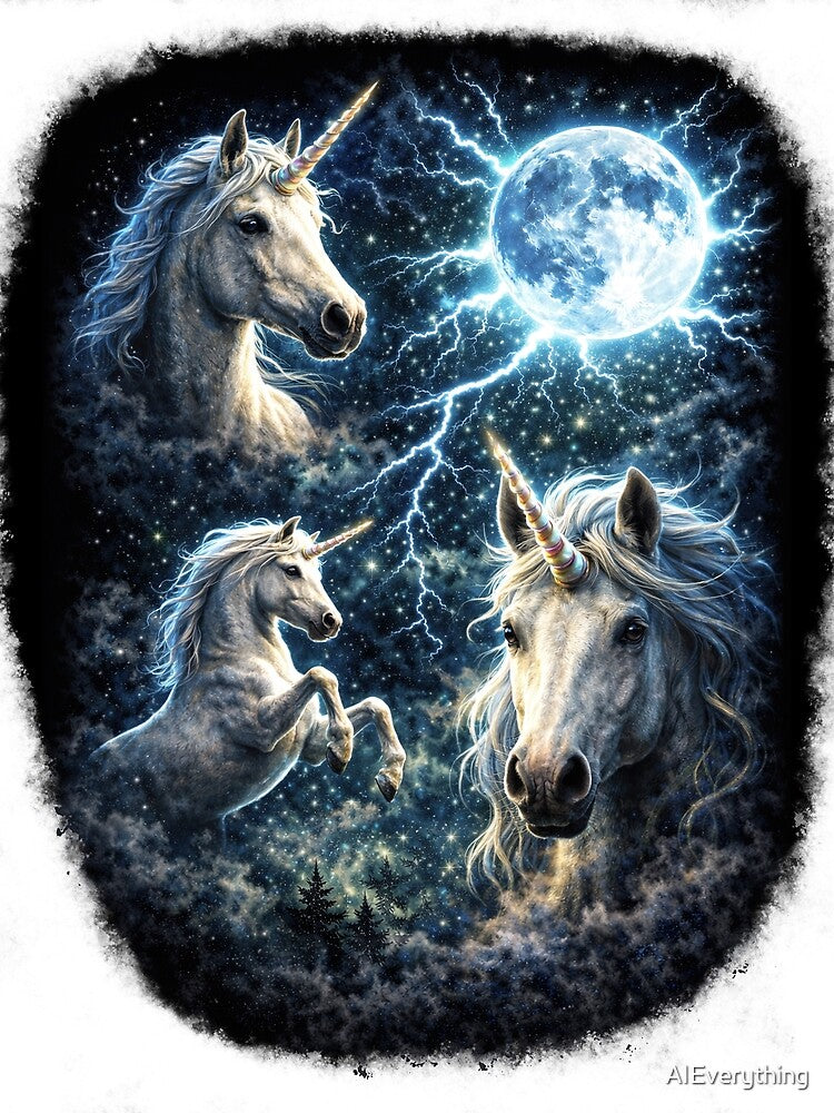 Retro Unicorn Style by AIEverything Unisex , , , Long Sleeve Tee