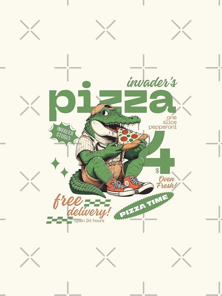 Invader's pizza by Peerless-Prime Unisex , , , Long Sleeve Tee