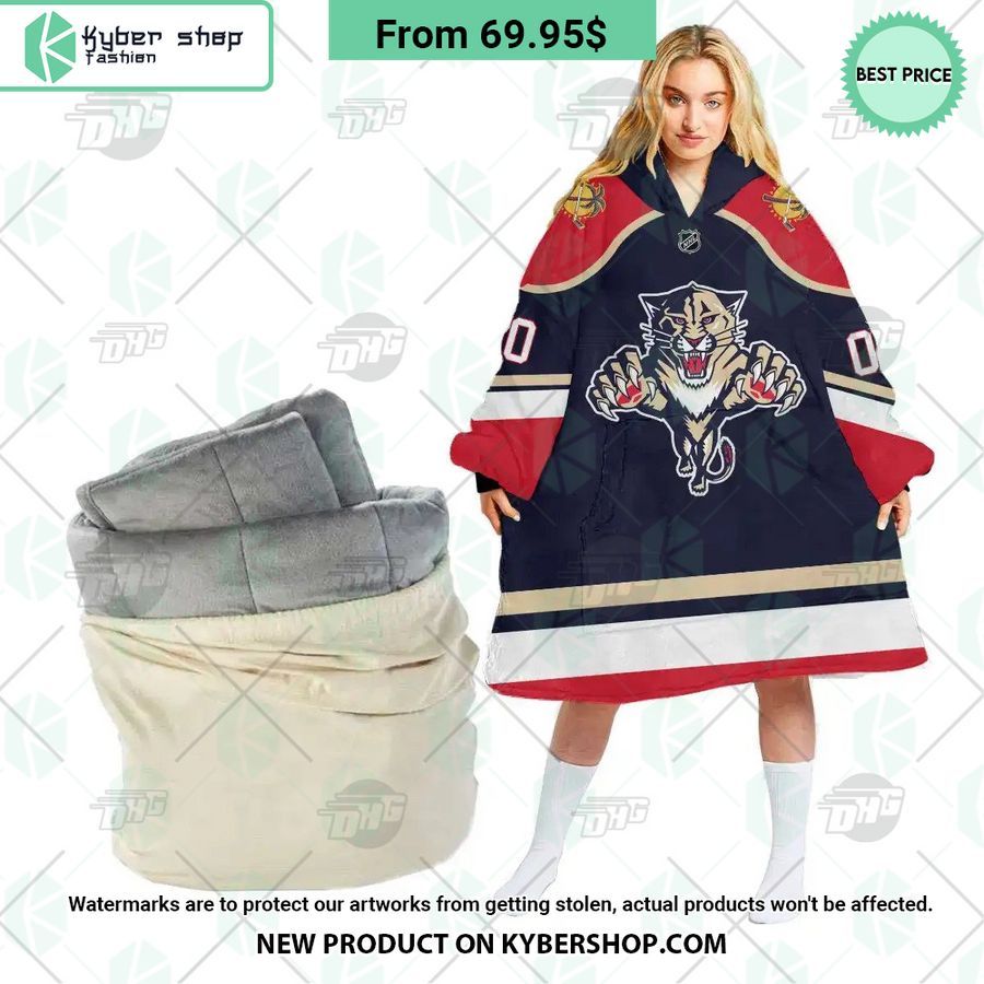 Florida Panthers blue Hoodie Blanket