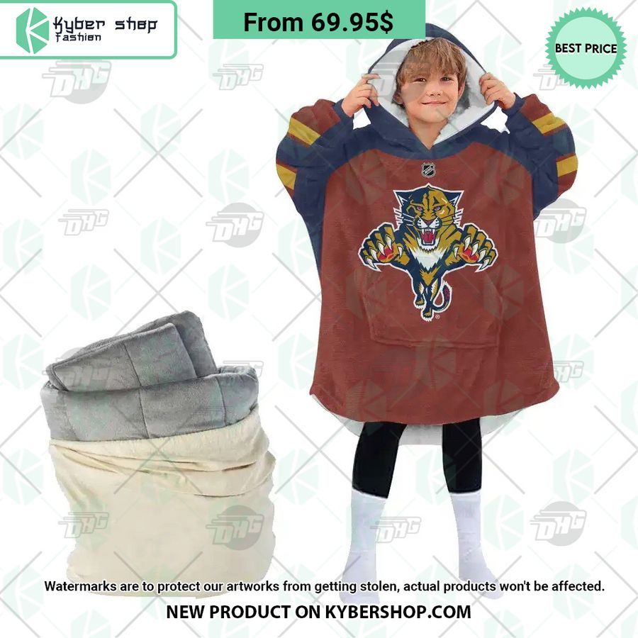 Florida Panthers brown Hoodie Blanket
