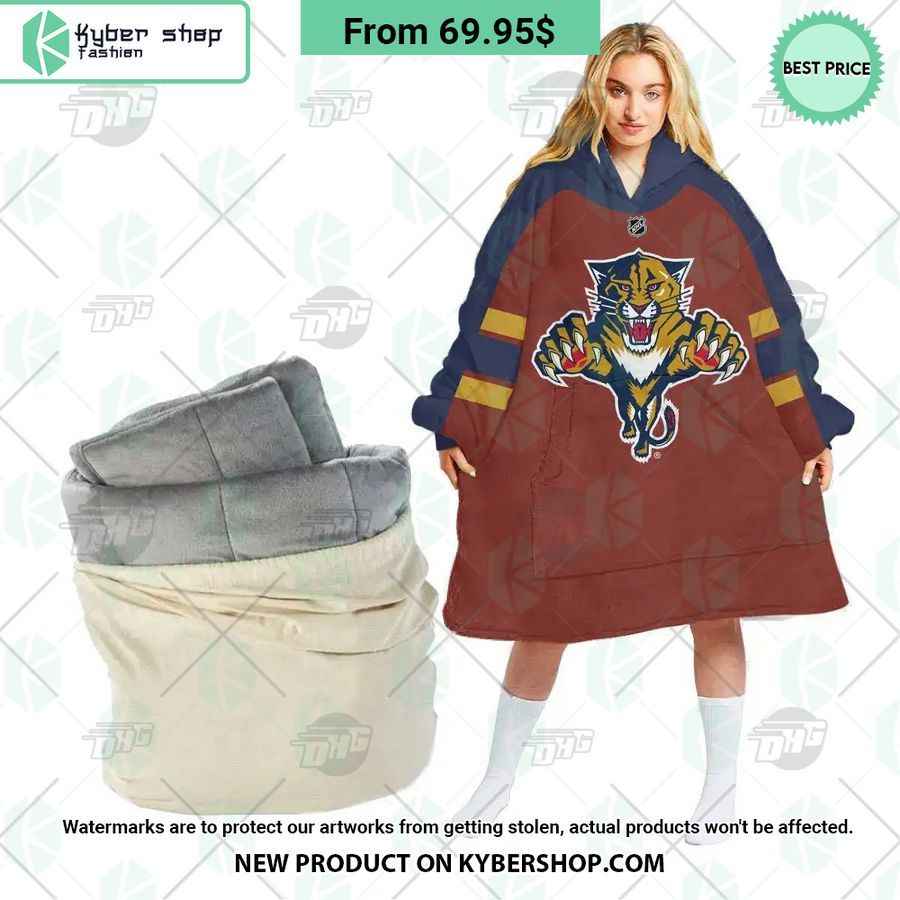Florida Panthers brown Hoodie Blanket