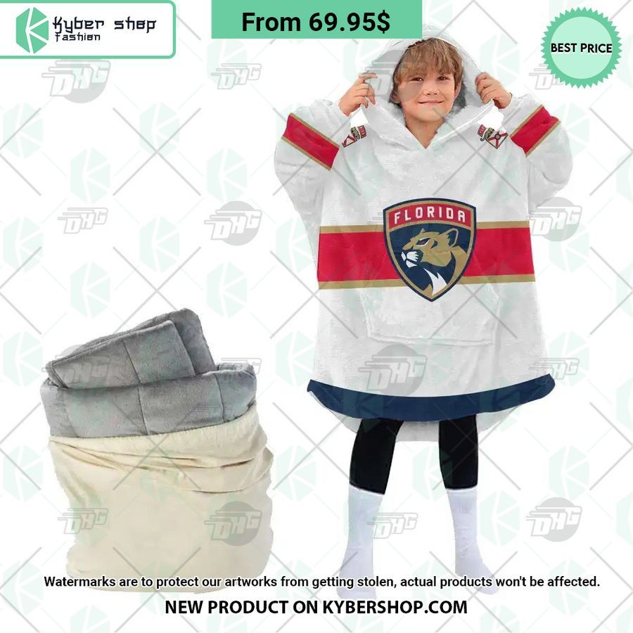 Florida Panthers white Hoodie Blanket