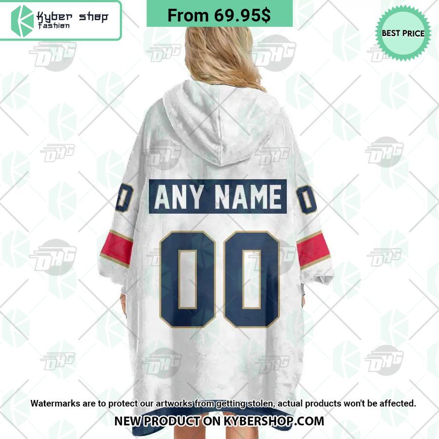 Florida Panthers white Hoodie Blanket