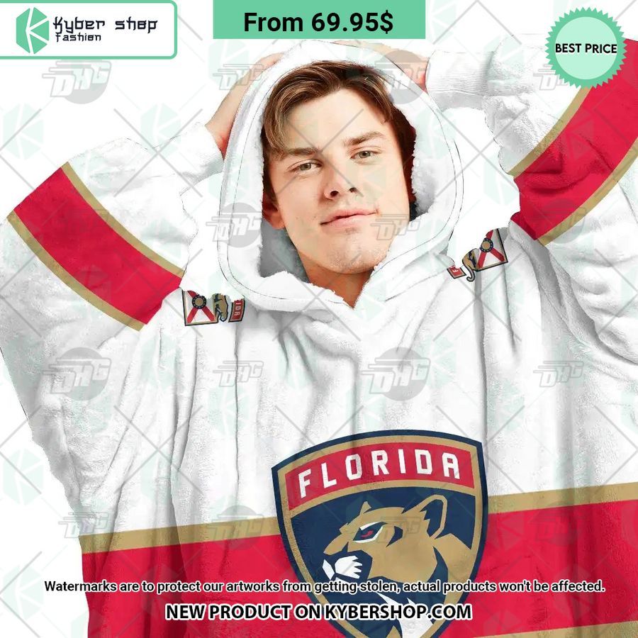 Florida Panthers white Hoodie Blanket